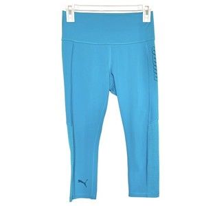 Puma Womens Cropped Pants Sz XS Activewear Gym Sporty WorkOut Athleisure Green